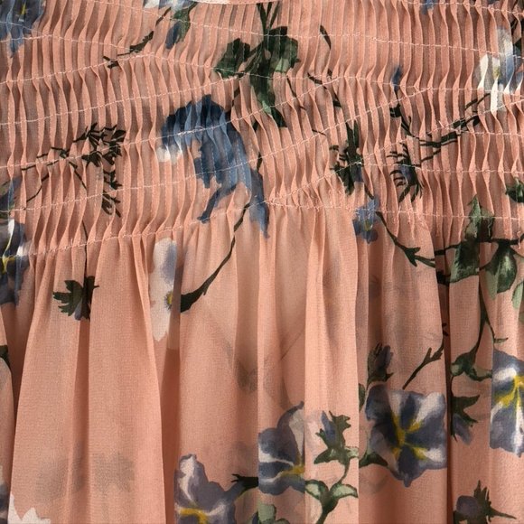 Joie Kanni 100% Silk Smocked Floral Print Blouse - Picture 6 of 8